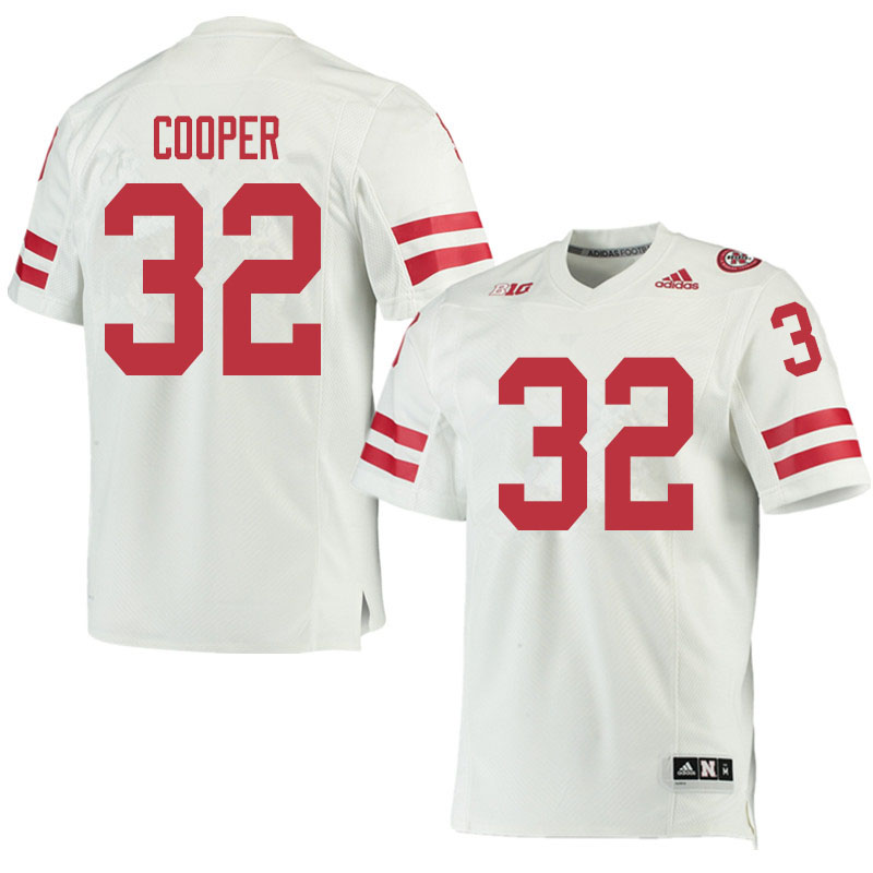 Men #32 Niko Cooper Nebraska Cornhuskers College Football Jerseys Sale-White